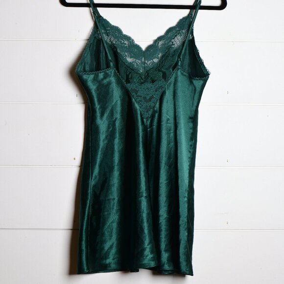 90's Teal Green Victoria's Secret Chemise with Lace - Picture 5 of 8